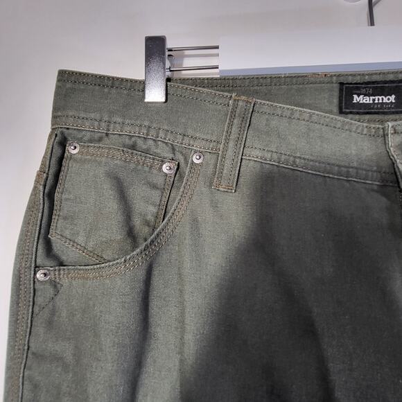 Marmot Mens 36x32 Green Pants Jeans Cotton Cargo - Picture 3 of 12